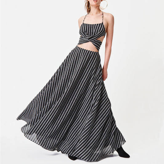 Striped Twist Top Maxi Dress
