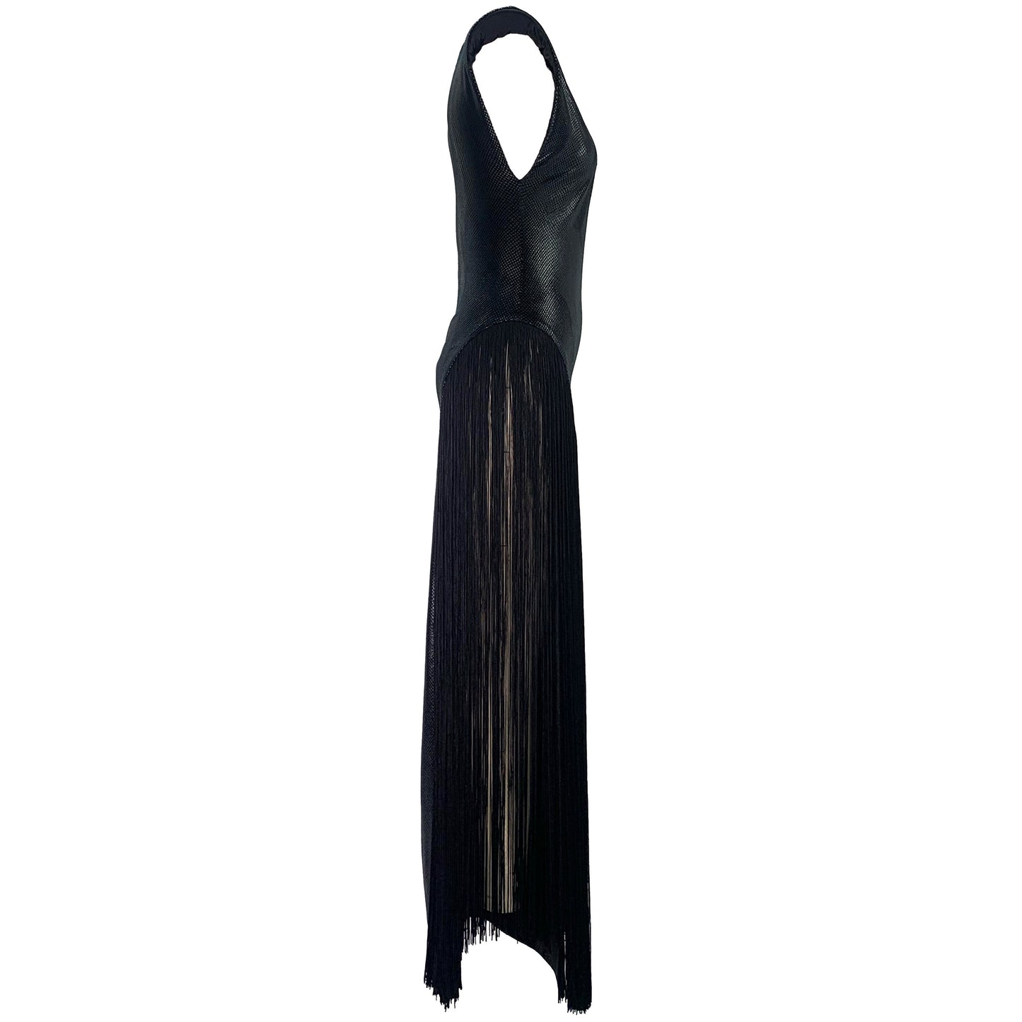Hip Fringe Body-Con Gown